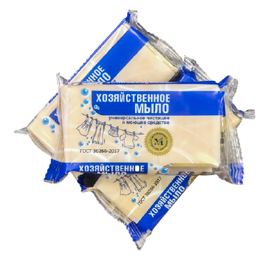 Мыло хозяйственное 72 %. в цветной обертке флоупак, 100 гр.